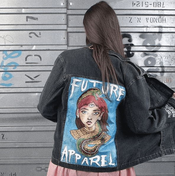 Second hand denim jacket with Future Apparel design, 2017