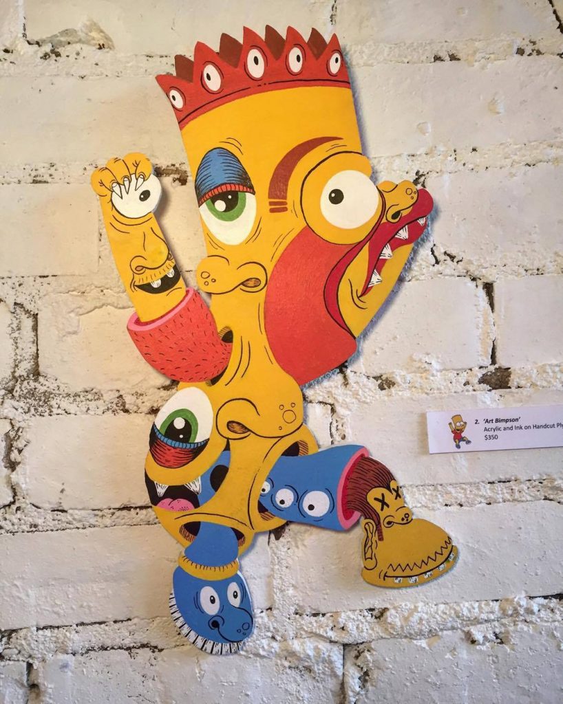 Art Bimpson/Bart Simpson, from Neo Nostalgia, mixed media on plywood cut-out, 2016