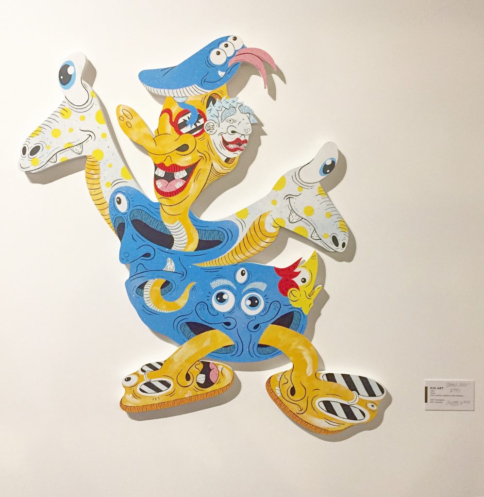 Donald Duck, from Dizney Dreamz, mixed media on plywood cut-out, 2018