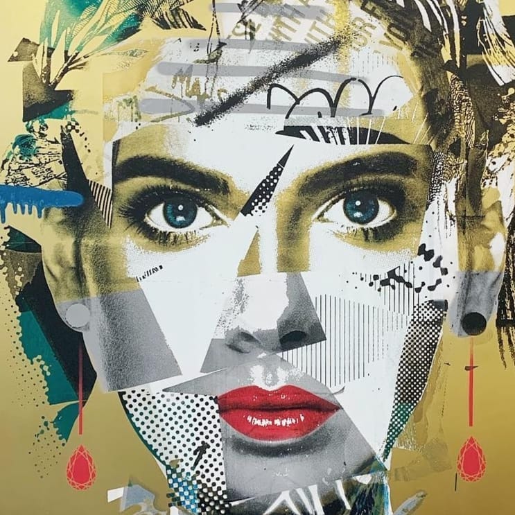 Joel Hart, Hush, mixed media on brass panel, 2019