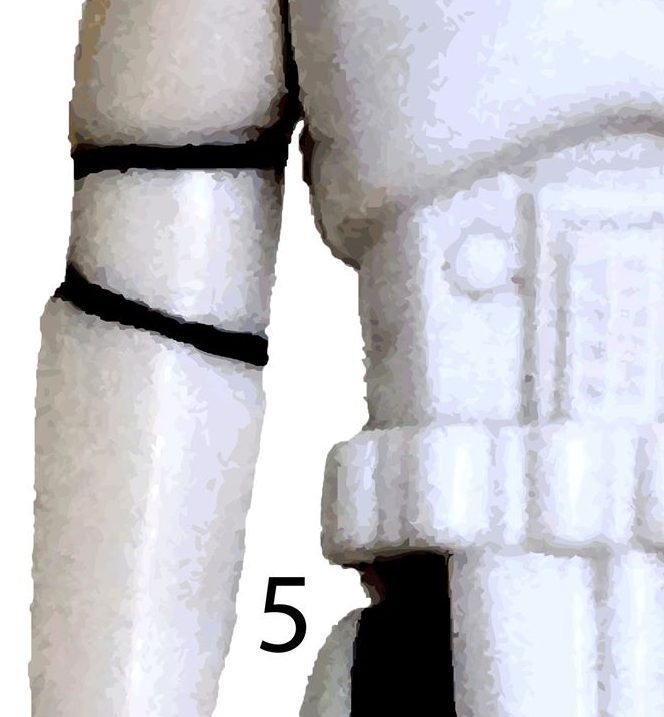 The right side torso of a Star Wars Stormtrooper