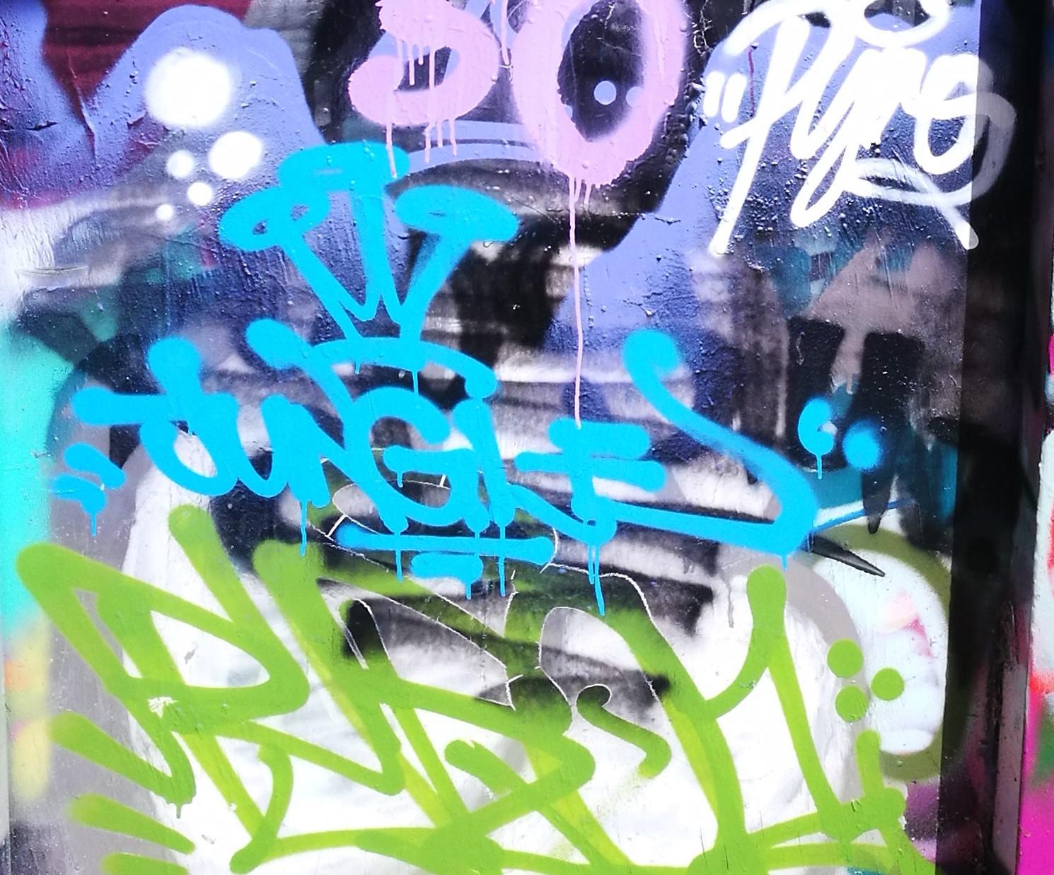 A tag paying tribute to Jungle in Christchurch, 2019.