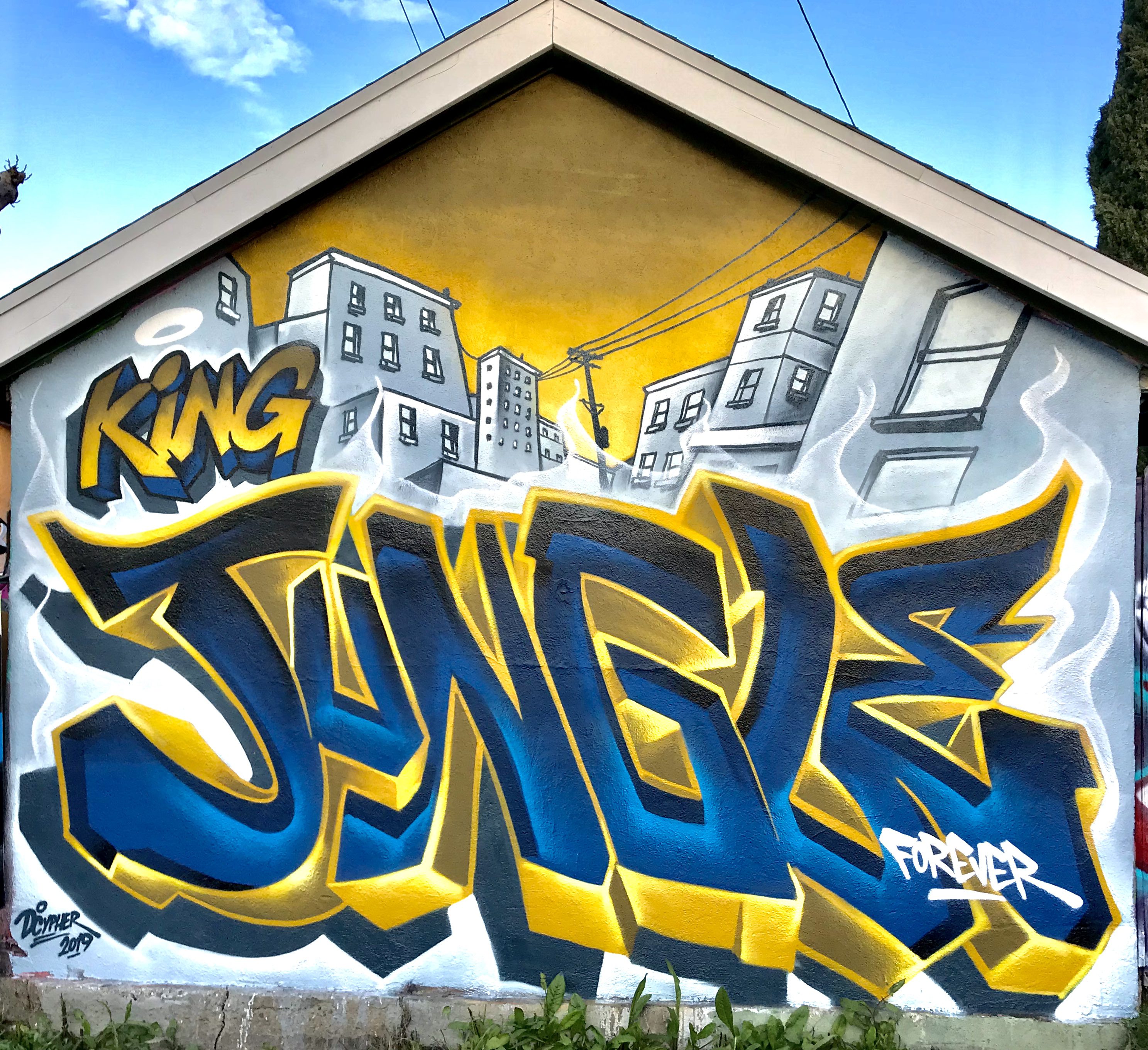 Dcypher's tribute to Jungle in Los Angeles, 2019. (Photo supplied by Dcypher)