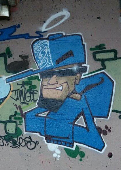 A Juse 1 character as part of the TS crew tribute to Jungle, Wellington, 2019. (Photo supplied by Ikarus)