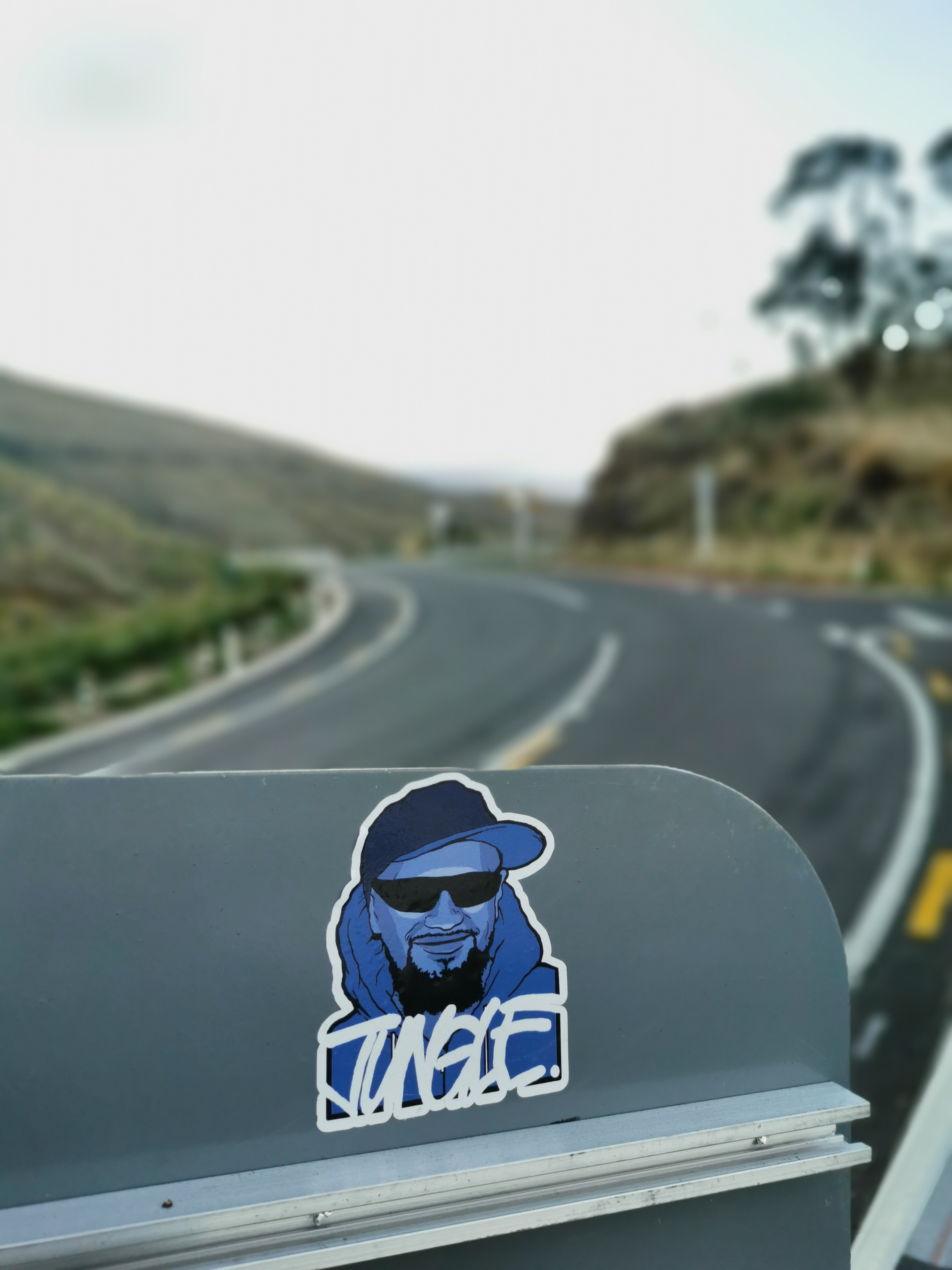 A Jungle tribute sticker on Summit Road, February 2020.