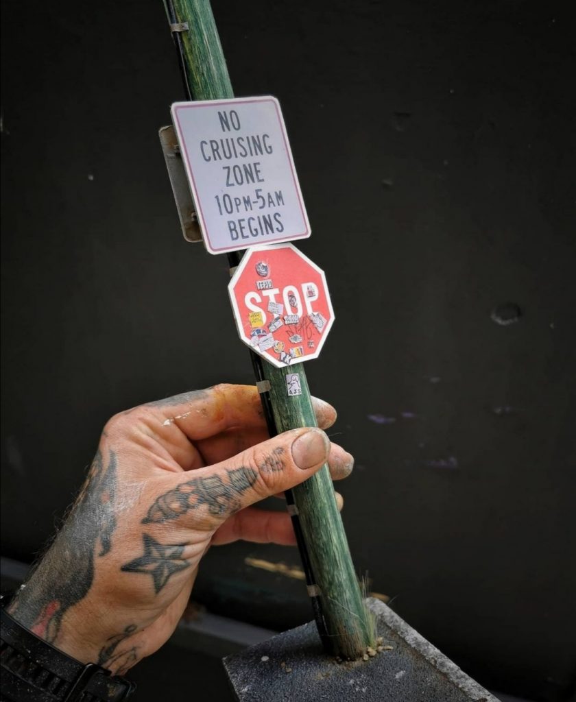 A Stop sign build based on an actual street sign in central Christchurch