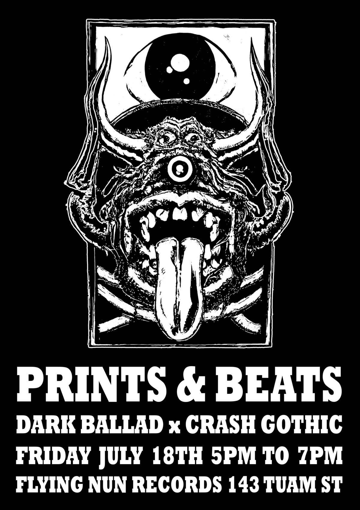 Prints and Beats – Dark Ballad x Gothic Crash @ Flying Nun Records